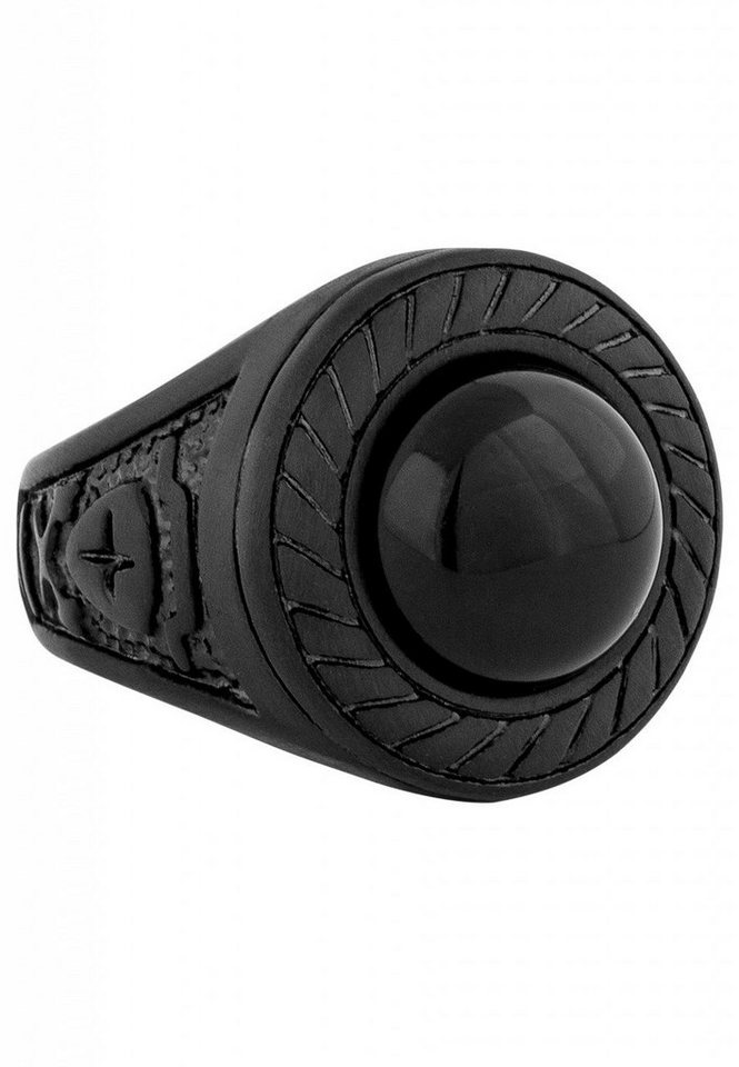 Akitsune Siegelring Mortis Ring Mattschwarz EU 65 - UK V - US 11 von Akitsune