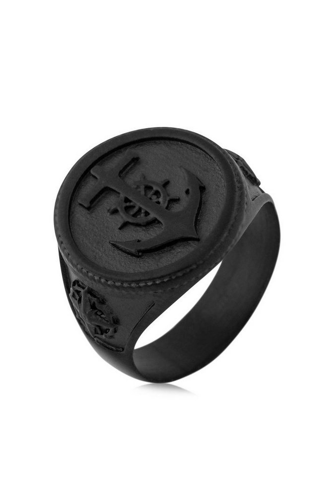 Akitsune Siegelring Portus Ring Mattschwarz EU 52 - UK L - US 6 von Akitsune