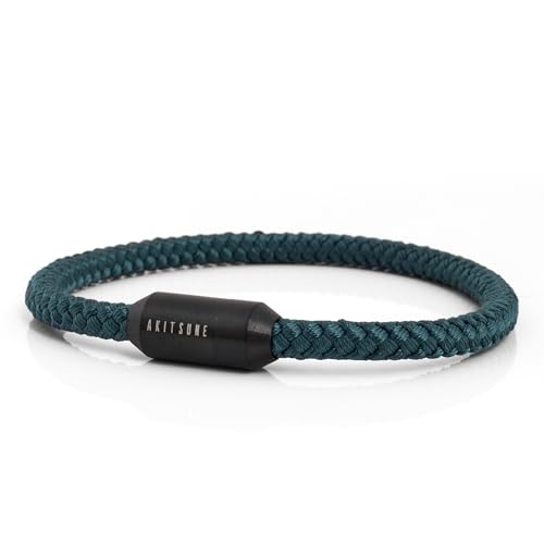 Akitsune Silvus Nylonarmband | 5mm Dick | Armschmuck Damen Herren Edelstahl Armband Magnetverschluss - Mattschwarz - Grün 18,5cm Akitsune Silvus Nylonarmband | 5mm Dick | Armschmuck Damen Herren Edelstahl Armband Magnetverschluss - Mattschwarz - Grün 18,5cm von Akitsune
