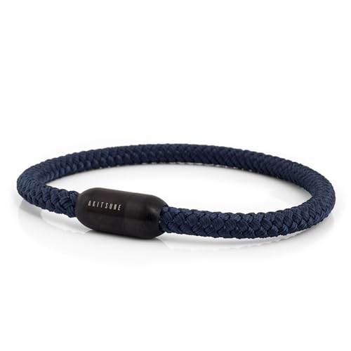 Akitsune Silvus Nylonarmband | 5mm Dick | Armschmuck Damen Herren Edelstahl Armband Magnetverschluss - Mattschwarz - Navyblau 21,5cm Akitsune Silvus Nylonarmband | 5mm Dick | Armschmuck Damen Herren Edelstahl Armband Magnetverschluss - Mattschwarz - Navyblau 21,5cm von Akitsune