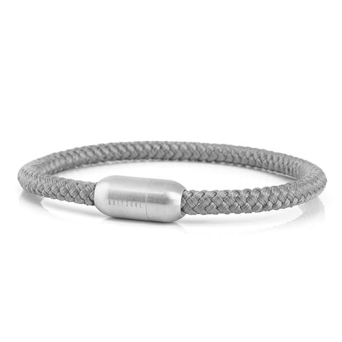 Akitsune Silvus Nylonarmband | 5mm Dick | Armschmuck Damen Herren Edelstahl Armband Magnetverschluss - Mattsilber - Grau 18,5cm Akitsune Silvus Nylonarmband | 5mm Dick | Armschmuck Damen Herren Edelstahl Armband Magnetverschluss - Mattsilber - Grau 18,5cm von Akitsune
