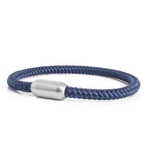 Akitsune Silvus Nylonarmband | 5mm Dick | Armschmuck Damen Herren Edelstahl Armband Magnetverschluss - Mattsilber - Navyblau 21,5cm Akitsune Silvus Nylonarmband | 5mm Dick | Armschmuck Damen Herren Edelstahl Armband Magnetverschluss - Mattsilber - Navyblau 21,5cm von Akitsune