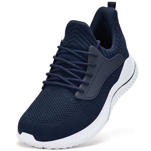 Breite Herren-Sneaker, Wanderschuhe – breite Tennisschuhe, leicht, atmungsaktiv, bequem, Laufschuhe für athletisches Workout, Fitnessstudio, Joggen und Freizeitkleidung, breite Breite, Dunkelblau, 46 von Akk