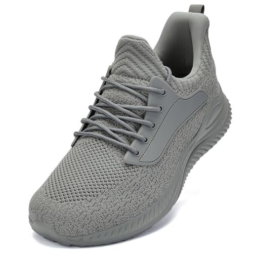 Breite Herren-Sneaker, Wanderschuhe – breite Tennisschuhe, leicht, atmungsaktiv, bequem, Laufschuhe für athletisches Workout, Fitnessstudio, Joggen und Freizeitkleidung, breite Breite, grau dunkel, 44 von Akk