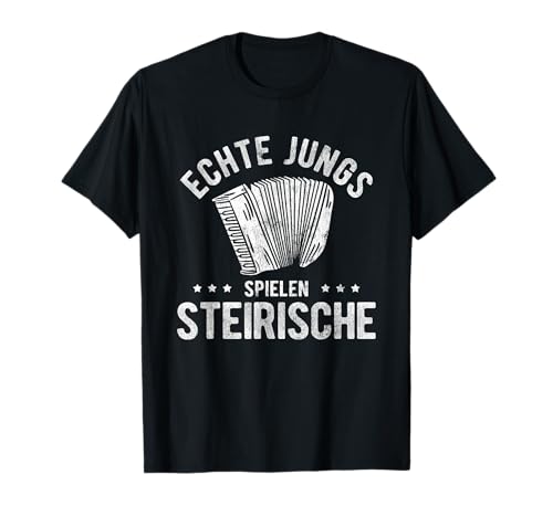 Echte Jungs Spielen Steirische Ziehharmonika Akkordeon T-Shirt von Akkordeon Geschenke zur steirischen Harmonika