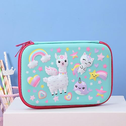 AkmAsk Einhorn Federmäppchen Kawaii Feder Box Große Schreibwaren 3D Stift Etui Für Kinder Büro Schul-Kit Niedliche Schule-Kawaii Estuche escol von AkmAsk