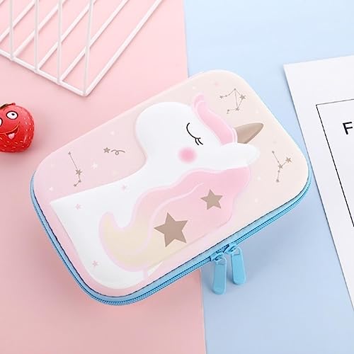 AkmAsk Einhorn Federmäppchen Kawaii Schreibwaren Stiftetui Schul-Kit 3D Schulbedarf Niedliche Bleistiftbox-Boutique kalem kutus von AkmAsk