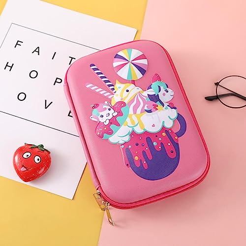 AkmAsk Einhorn Federmäppchen Kawaii Schreibwaren Stiftetui Schul-Kit 3D Schulbedarf Niedliche Bleistiftbox-estuches Schulmädchen von AkmAsk