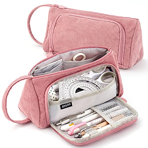 AkmAsk Federmäppchen Big Kawaii Bleistifttaschen Schreibwaren Cord Trousse Scolaire Stiftetui für Mädchen Schulbedarf-Pink von AkmAsk