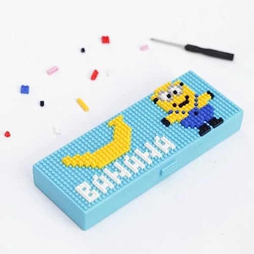 AkmAsk Federmäppchen Kawaii Bausteine Montierte Federmäppchen Box Niedliche Cartoon Stiftbox DIY Studenten Schulbedarf-E von AkmAsk