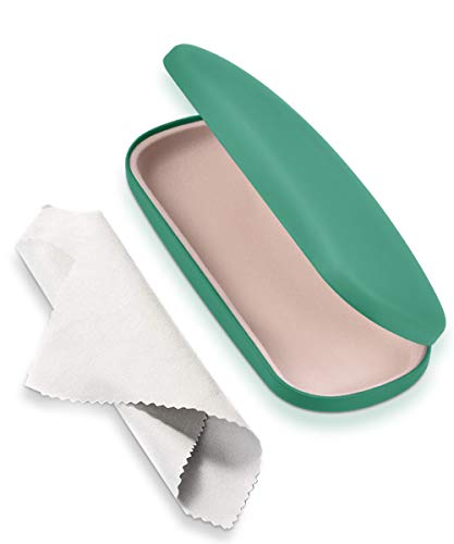 AkoaDa Brillenetui, Universell neutral Brillenetui Hartschalenetui, Geeignet für kleine und mittlere Gläser - DunkelGrün von AkoaDa