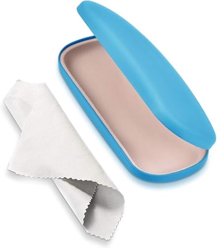 AkoaDa Brillenetui, Universell neutral Brillenetui Hartschalenetui, Geeignet für kleine und mittlere Gläser - Himmelblau von AkoaDa