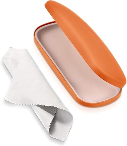 AkoaDa Brillenetui, Universell neutral Brillenetui Hartschalenetui, Geeignet für kleine und mittlere Gläser - Orange von AkoaDa