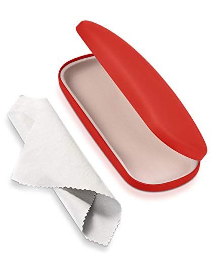 AkoaDa Brillenetui, Universell neutral Brillenetui Hartschalenetui, Geeignet für kleine und mittlere Gläser - Rot von AkoaDa