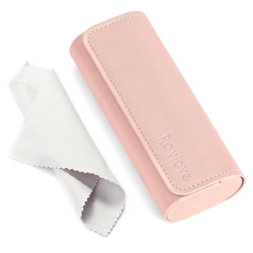 AkoaDa Brillenetui Hardcase, Premium Lederbrillenbox in Eleganz Schwarz, Hartschale mit Mikrofasertuch, für Damen und Herren, ideal für Reisen und täglichen Gebrauch(Rose Gold) von AkoaDa