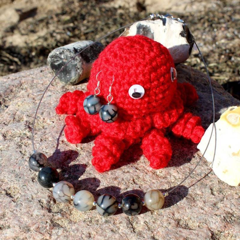 Set Sally Mit Sardonyx Perlen - Kette & Ohrringe Viele Optionen Wählbar von AkokoDesign