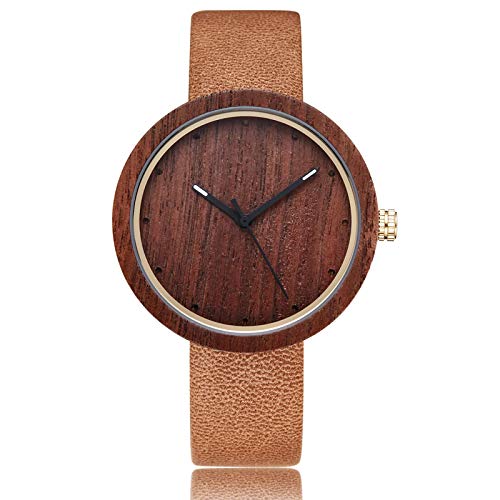 Akopiuto Bambus Holz Uhr Männer Holz Handgelenk Paar Frauen Uhr Lightbrown2 von Akopiuto