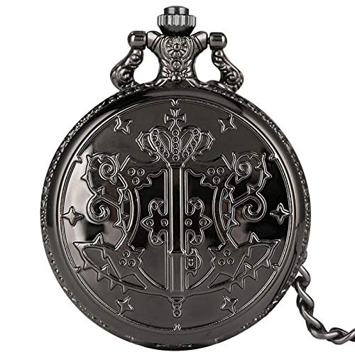 Akopiuto Schwarze Taschenuhr Quarz Analog Slim Chain Pendant Watch Neue Ankunft Fob Clock Dickkette von Akopiuto