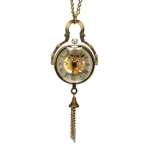 Akopiuto Steampunk Transparente Glaskugel Mechanische Anhänger Taschenuhr Kette Neu von Akopiuto