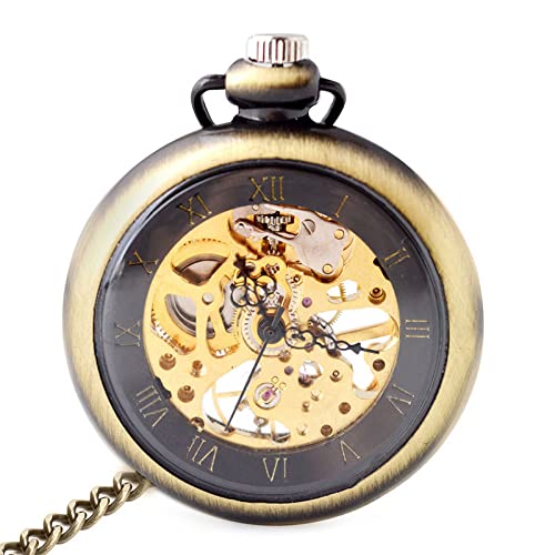 Taschenuhren für Männer und Frauen Zubehör Freizeit - Mechanische Aufhängungsliste ohne Anhänger mechanische Taschenuhr, bronze von Akopiuto