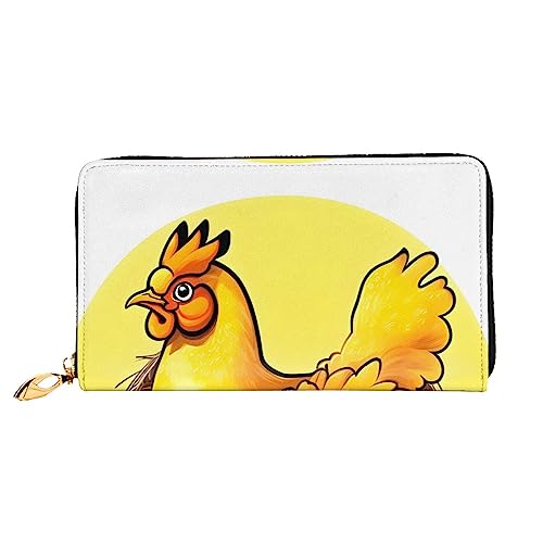 AkosOL Bird's Nest Golden Chicken Leather Wallet,Long Clutch Purse,Soft Material,Zip Design Anti-Loss Money,12 Bank Card Slots,Lightweight,Waterproof and Durable for The Stylish Girl, Schwarz , von AkosOL