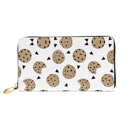 AkosOL Cookies Food Chocolate Chip Biscuits Leather Wallet,Long Clutch Purse,Soft Material,Zip Design Anti-Loss Money,12 Bank Card Slots,Lightweight,Waterproof and Durable for The Stylish Girl, von AkosOL