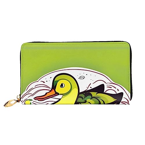 AkosOL Duck Flock Game Ledergeldbörse, lange Clutch, weiches Material, Reißverschluss-Design, Anti-Verlust-Geld, 12 Bankkartenfächer, leicht, wasserdicht und langlebig für das stilvolle Mädchen, von AkosOL