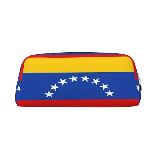 AkosOL Federmäppchen aus PVC mit Flagge von Venezuela, klein und einfach, großes Fassungsvermögen, bietet Platz für 30 Stifte, gepolstertes Futter für sicheren Schutz für Gegenstände von AkosOL