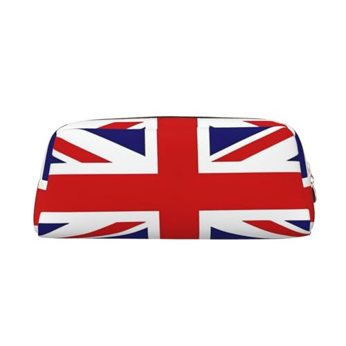 AkosOL PVC-Federmäppchen mit britischer Flagge, klein und einfach, großes Fassungsvermögen, bietet Platz für 30 Stifte, gepolstertes Futter für sicheren Schutz für Gegenstände von AkosOL