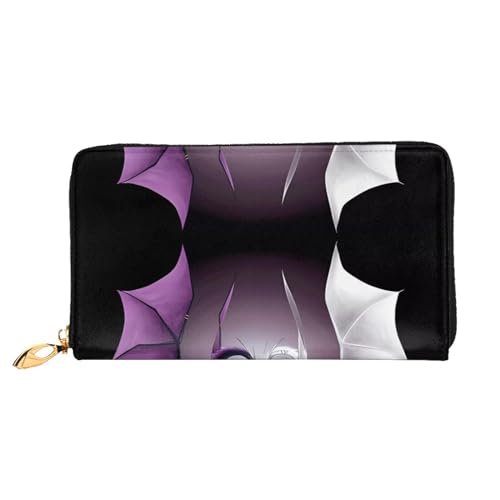 AkosOL Purple and Wirte Dragons Ledergeldbörse, lange Clutch, weiches Material, Reißverschluss-Design, Anti-Verlust-Geld, 12 Bankkartenfächer, leicht, wasserdicht und langlebig für das stilvolle von AkosOL