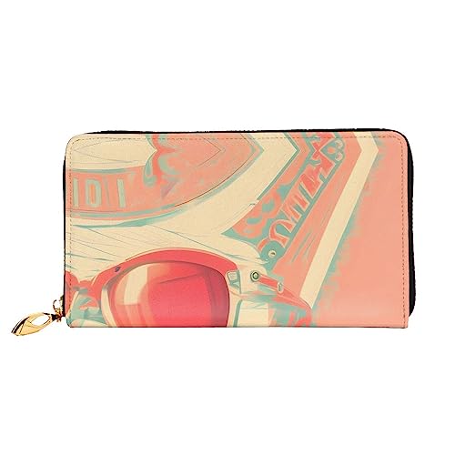 AkosOL Retro Abstract Shades Leather Wallet,Long Clutch Purse,Soft Material,Zip Design Anti-Loss Money,12 Bank Card Slots,Lightweight,Waterproof and Durable for The Stylish Girl, Schwarz , von AkosOL