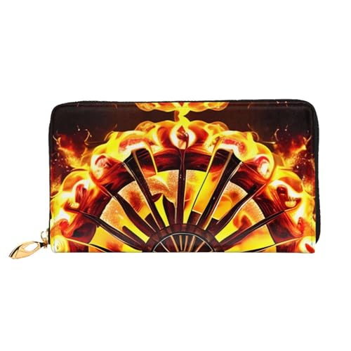 AkosOL Turning The Flame Ledergeldbörse, lange Clutch, weiches Material, Reißverschluss-Design, Anti-Verlust-Geld, 12 Bankkartenfächer, leicht, wasserdicht und langlebig für das stilvolle Mädchen, von AkosOL