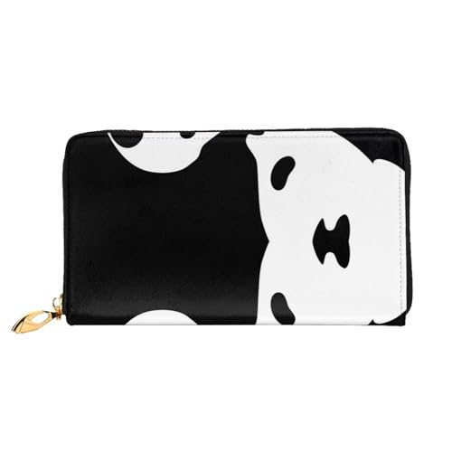 Panda-Tier-Ledergeldbörse, lange Clutch, weiches Material, Reißverschluss-Design, Anti-Verlust-Geld, 12 Bankkartenfächer, leicht, wasserdicht und langlebig für das stilvolle Mädchen, Schwarz , von AkosOL