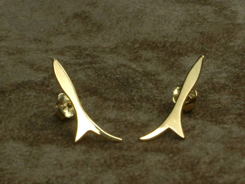 18K Gold Handgemachte Delfin Ohrringe von AkoyaPearls