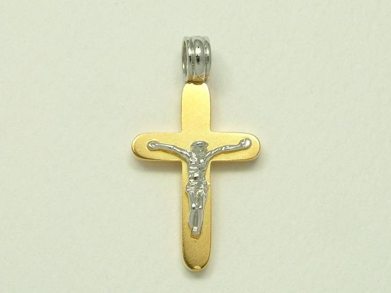 18K Goldkreuz Mit Gekreuzigtem Jesus Christus von AkoyaPearls