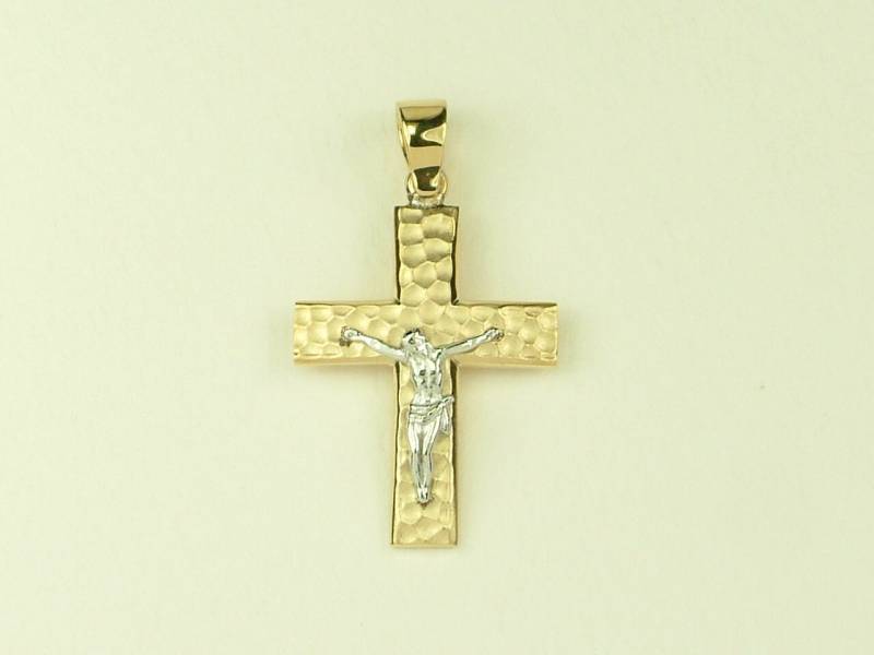 18K Goldkreuz Mit Gekreuzigtem Jesus Christus von AkoyaPearls