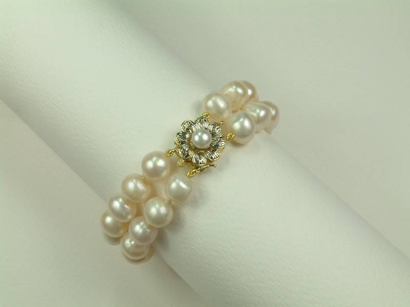 Weißes Perlenarmband 9 - 10 Mm von AkoyaPearls