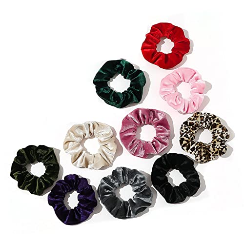Akozon 10 Stück Haargummis für Frauen und Mädchen – Einfache, Modische, Elastische, Bonbonfarbene Haargummis aus Samt für DIY-Styling von Akozon
