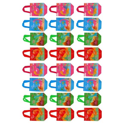 Akozon 24pcs Süße Dinosauriergeschenktüten Faltbare Nicht -verwobene Geburtstagsfeiertaschen für Duschen und Dinosaurier -Themenfeierlichkeiten von Akozon