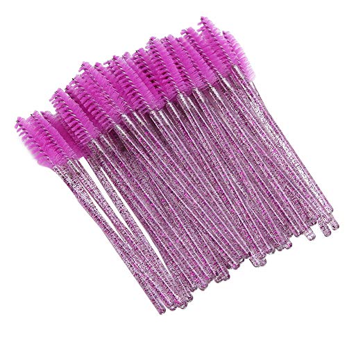 Akozon 50pcs Einweg -Nylon -Make -up -Pinselstäbe für Wimpern und Augenbrauen - Tragbare Mascara -Applikatoren und Augenbrauenkämme für Einfache Make -up -Anwendung (violett) von Akozon