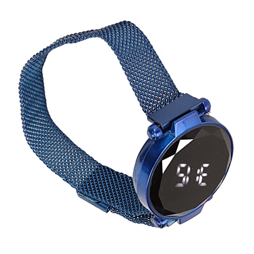 Akozon Damen-LED-Armbanduhr, Legierung, Modisches Design, Digitaluhr für Mädchen, Erwachsene, Damen, Touchscreen, Großes Display, Langlebig (Blue) von Akozon