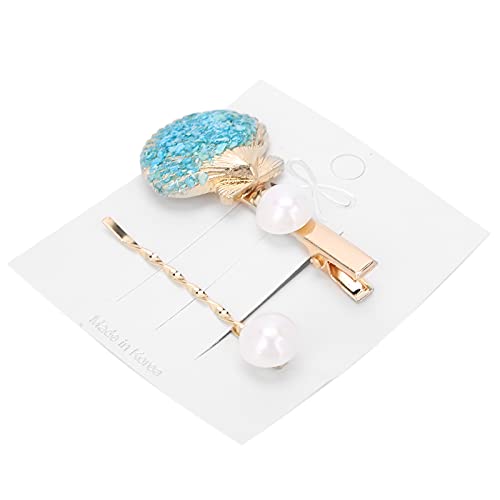 Akozon Elegante Damen-Haarspange mit Muschelförmiger Kunstperlendekoration, Legierungs-Haarschmuck für Mädchen Im Alltag, Hellrosa (Blauer See) von Akozon