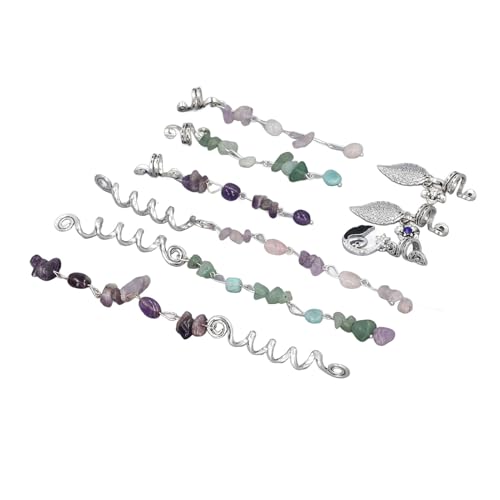 Akozon Exquisiter Haarschmuck für Zöpfe, Silberne Dreadlocks-Accessoires mit Anhänger, Einfach zu Verwendende Federringe-Manschetten für die Haardekoration, Ideal für Partys, von Akozon