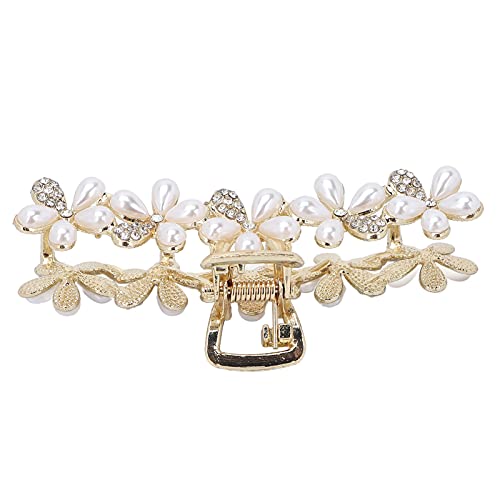 Akozon Haarklammern aus ABS-Legierung, Rutschfeste Haarklammern, Backenklemmen-Haarschmuck für Frauen und Mädchen (Weißes Perlenmodell) von Akozon