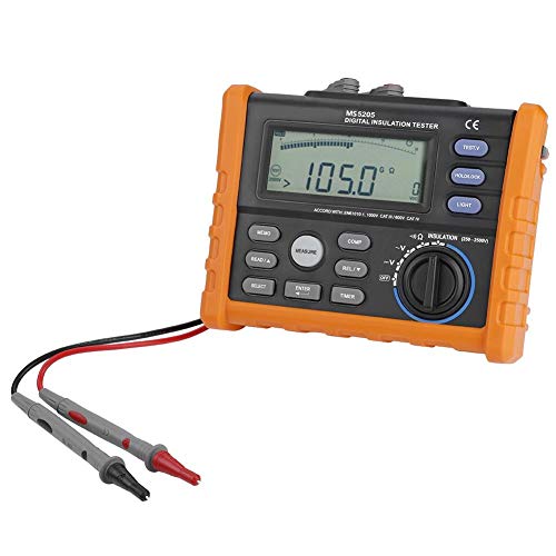 Akozon Isolierung Widerstand Tester PM5205 Automatische Berechnung Wechsel und Gleichspannungs Messer Isolationsmessgerät Megohmmeter Digitale Analoganzeige 0,01 MΩ-100 GΩ 2500V von Akozon