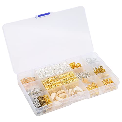 Akozon Vivacious 159-teiliges Haarschlauch-Perlen-Spiral-Haarspulen-Legierungs-Dreadlock-Perlen-Anhänger-Set: Stilvolles Haarflechtzubehör für Männer und Frauen von Akozon