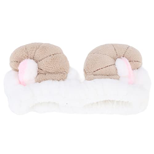 Gesichts-Make-up-Stirnband, Süßes Croissant-elastisches Stirnband für Damen – Weiches Stoff-Haarband Zum Waschen des Gesichts, Zum Auftragen von Make-up und Im Spa (Hornstirnband von Akozon