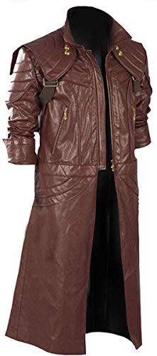 Aksah Fashion Devil Cry 5 Game Dante Trenchcoat | Kastanienbrauner Ledermantel für Herren, Kunstleder, XS von Aksah Fashion