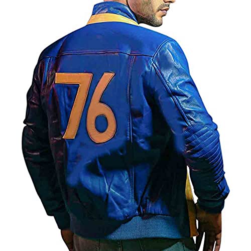 Aksah Fashion Herren 76 Blue Vault Fall Out Blue Fallout Kunstlederjacke, blau, 3XL von Aksah Fashion