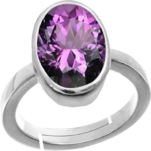 Akshita gems 10.00 Ratti 9.50 Karat Amethyst versilberter Ring Katela Ring Original zertifizierter natürlicher Amethyststein Ring astrologischer Geburtsstein verstellbare Ringgröße 16-24 für Männer Akshita gems 10.00 Ratti 9.50 Karat Amethyst versilberter Ring Katela Ring Original zertifizierter natürlicher Amethyststein Ring astrologischer Geburtsstein verstellbare Ringgröße 16-24 für Männer von Akshita gems